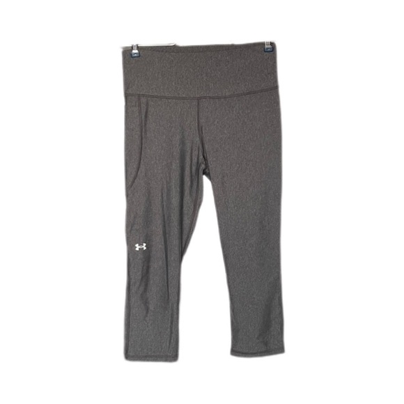 Under Armour Gray Compression HeatGear High Waisted Pocketed Capris Women’s M - Picture 3 of 8